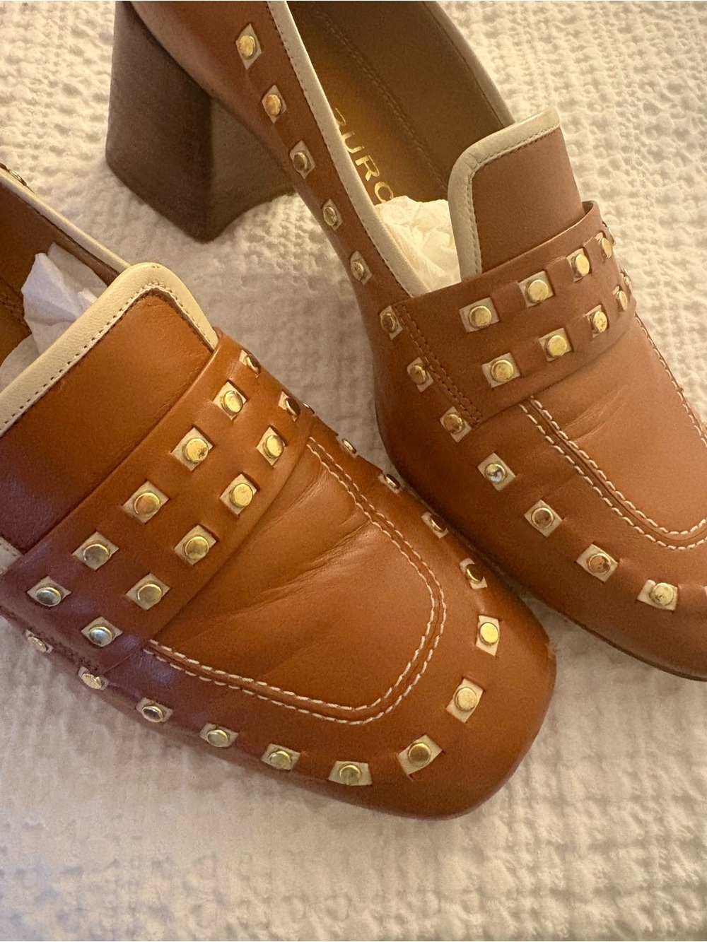 Tory Burch Dulce de Leche Studded Heels